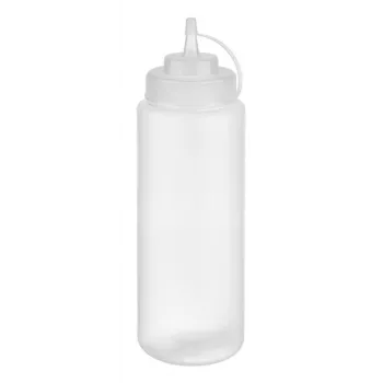 APS puristuspullo 1025 ml läpinäkyvä polyeteeni kierrekorkilla ja sulkukorkilla - 1 kpl (93259)