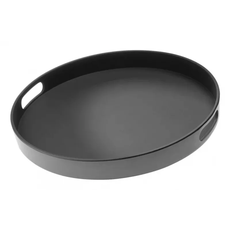 APS Bistro pyöreä tarjoilutarjotin musta 35,5 cm melamiini pinottava konepesunkestävä (84045)