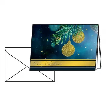 Sigel DS065 joulukortit Golden Glitter kirjekuorilla DIN A6 10 kpl