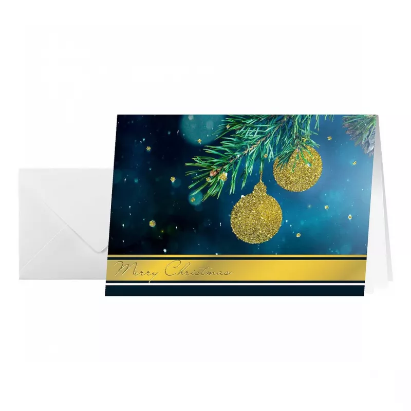 Sigel DS065 Golden Glitter joulukortit kirjekuorilla, DIN A6, 10 kpl