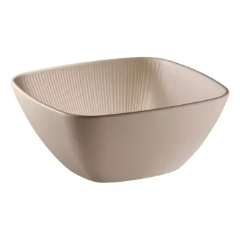 APS NERO neliönmuotoinen tarjoilutarjotin 250 x 250 mm sand melamiini pinottava konepesunkestävä lämmönkestävä 85417