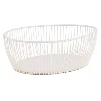 APS SVART soikea leipä- ja hedelmäkulho, valkoinen, 240 x 190 x 80 mm, metalli, ei konepesun kestävä 30428