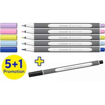 Schneider Paint-It 070 huopakynäsarja, 6 eri väriä, 1 mm pyöreä kärki, vesipohjainen muste, ilmastoitu turvakorkki ML07010502