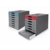 DURABLE IDEALBOX PLUS laatikostoyksikkö DIN A4 7 laatikolla, harmaa/punainen 776303