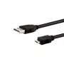 E+P Micro-USB 2.0 -kaapeli B 1m CC549 - musta, 480 Mbps tiedonsiirto, 2A lataus 933290