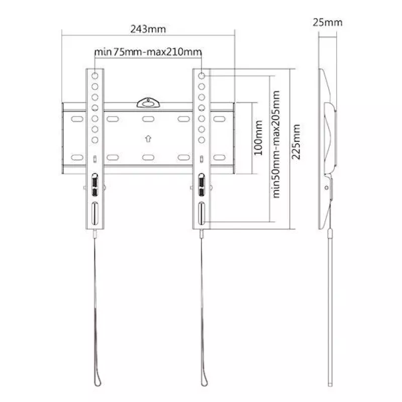 E+P seinäteline 200x200 musta WHS104 5625404