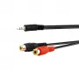 E+P 3,5 mm plugi - 2 RCA naaras -audioadapterikaapeli 0,2 m musta 463450