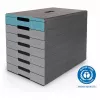 DURABLE IDEALBOX PLUS vetolaatikko, 7 laatikkoa, DIN A4, harmaa/sininen, polystyreeni 776306