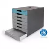 DURABLE IDEALBOX PLUS vetolaatikko, 7 laatikkoa, DIN A4, harmaa/sininen, polystyreeni 776306