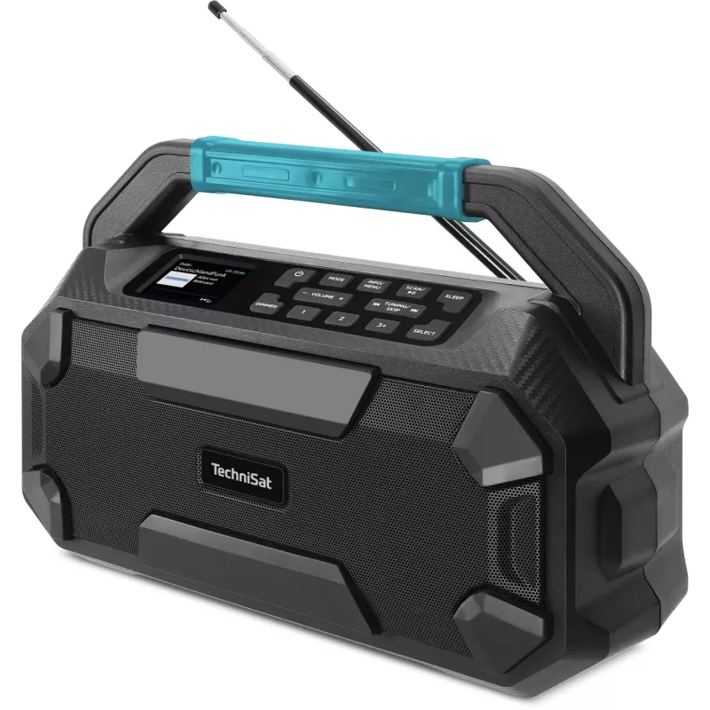 TechniSat VIOLA 231 OD DAB+ & UKW työmaaradio Bluetoothilla, roiskevesitiivis IPX4, musta