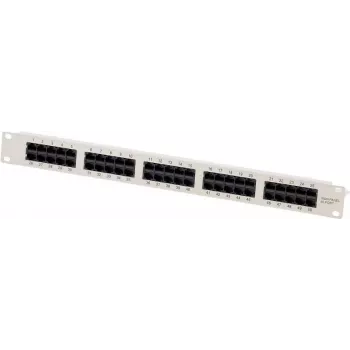 BULLITT CAT 3 ISDN patch-paneeli, 50-porttinen RJ45-liitäntä 8P4C suojaamaton, 19 inch 2U räkkiasennus, musta