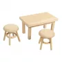 Rayher Mini-Wichtel-pöytä 2 jakkaralla, luonnonpuu, 3-osainen sarja 46819505