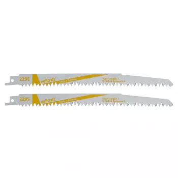 Wolfcraft 2295000 puukkosahanterät 230 mm, 2 kpl:n pakkaus, HCS, 6 TPI, puulle ja muoville