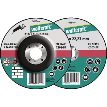 Wolfcraft 1623300 katkaisulaikka taivutetulla keskiosalla 125 mm x 22,23 mm x 1,2 mm, 5 kpl pakkaus
