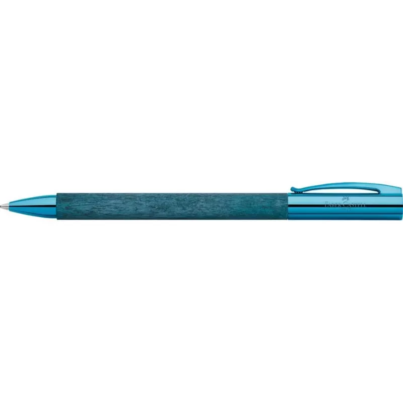 Faber-Castell Ambition kuulakärkikynä – sininen puurunko, musta muste, kromirengas 148035