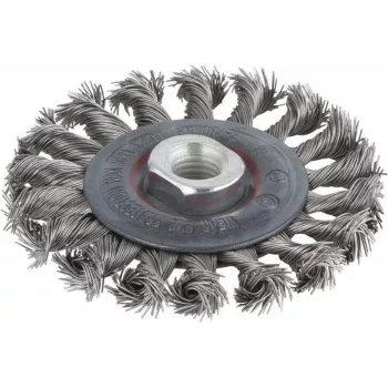 Wolfcraft 2701000 pyöröharja Ø 100 mm ruostumaton teräslanka, 1/4 tuuman (6,3 mm) varsi