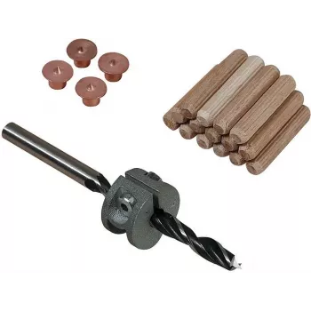 Wolfcraft 8 mm pyökkitappisarja poralla, syvyysrajoittimella ja merkeillä (50 tappia, 56 osaa) 2917000