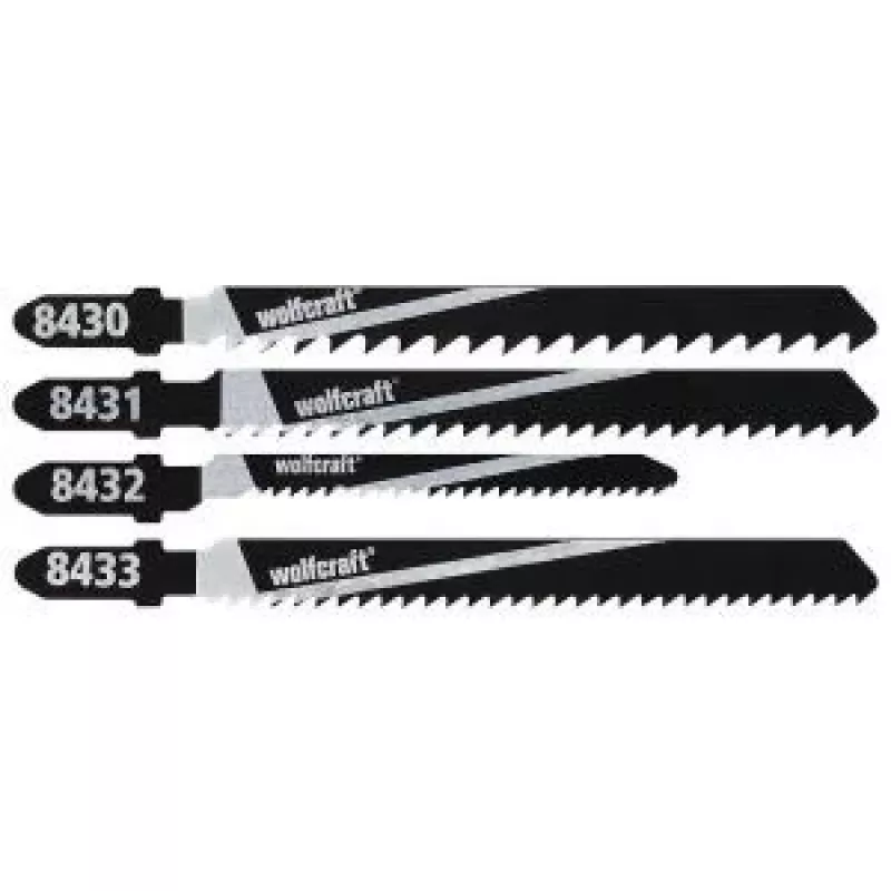 Wolfcraft 8430000 10-osainen pistosahanteräsarja puulle, T-varsi