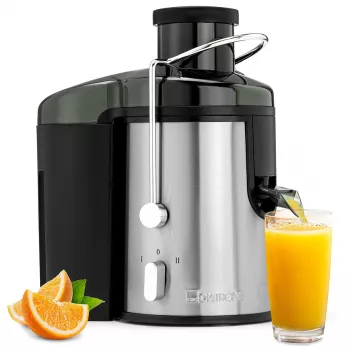 Clatronic AE 3666 keskipakomehustin - musta/teräs, 400 W, 1,5 L hedelmälihasäiliö, 2 nopeutta 263804