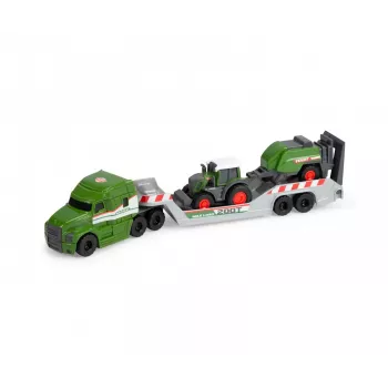Dickie Toys Fendt Micro Farm Truck 1:64 mittakaava malli perävaunulla - vihreä 203735006