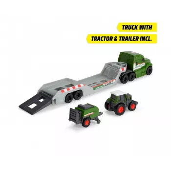 Dickie Toys Fendt Micro Farm Truck 1:64 mittakaava malli perävaunulla - vihreä 203735006