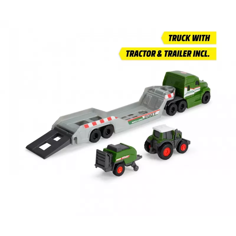 Dickie Toys Fendt Micro Farm Truck 1:64 mittakaava malli perävaunulla - vihreä 203735006
