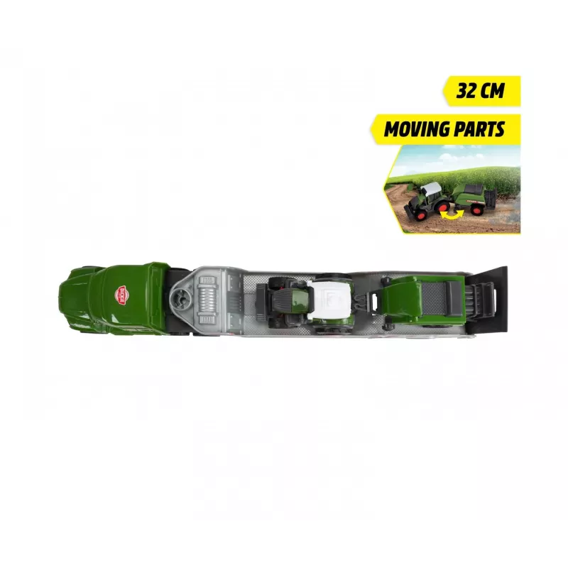 Dickie Toys Fendt Micro Farm Truck 1:64 mittakaava malli perävaunulla - vihreä 203735006