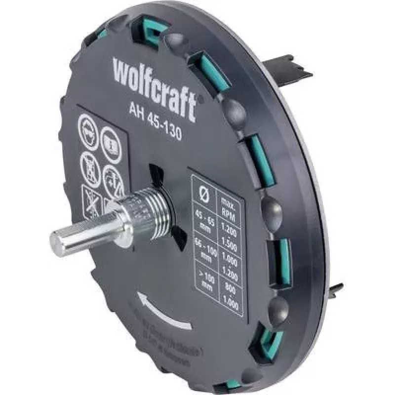 wolfcraft säädettävä reikäsaha 45-130 mm HSS-terillä ja keskiöporalla 5978000