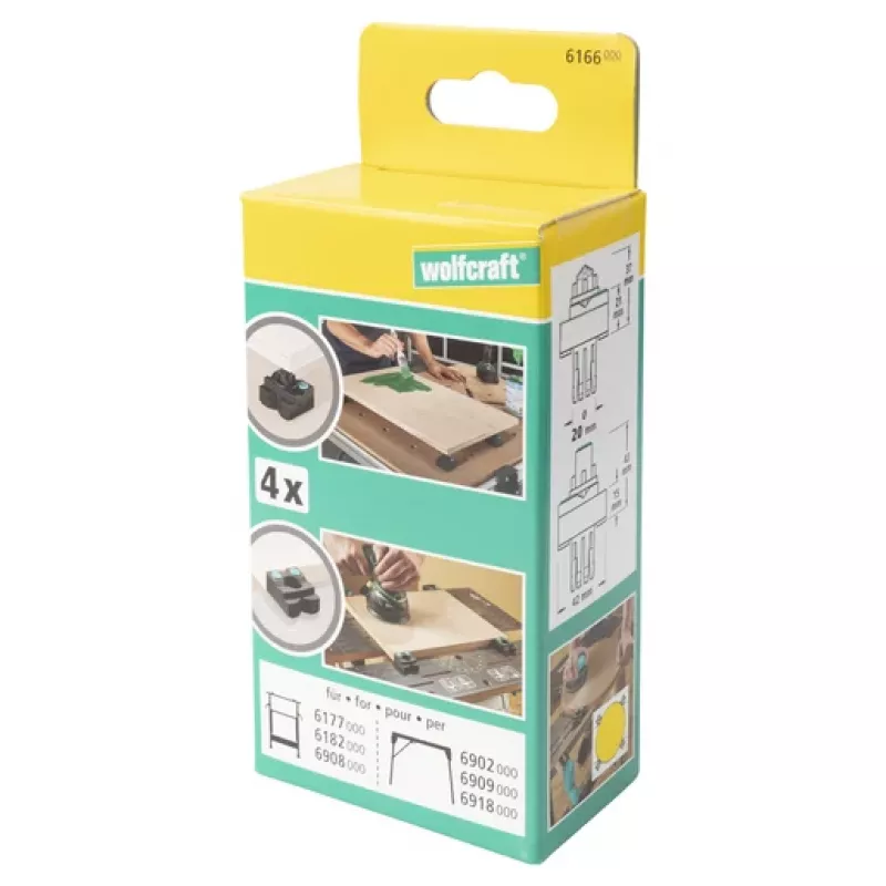 wolfcraft 6166000 puristusleuat Master-työpenkeille, 2 kpl:n pakkaus, musta muovi