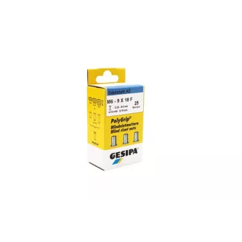 GESIPA PolyGrip® sokeaniittimutteri M6 ruostumaton teräs A2, 9x18 mm, 25 kpl 1464838