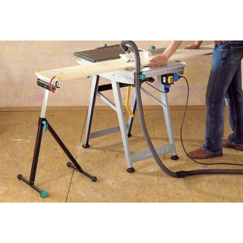 Wolfcraft 6119973 korkeussäädettävä, taitettava rullatuki 60 kg