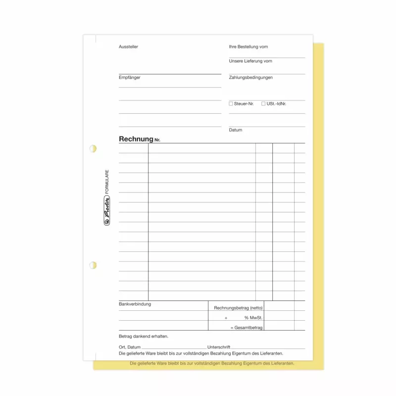Herlitz laskulomakekirjat A5 2-osainen itsensä kopioiva, 4 kpl:n pakkaus 300003799