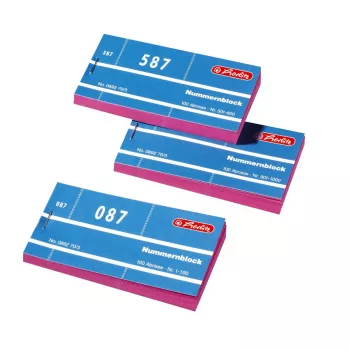 Herlitz kaksoisnumerolohkot 1-1000, eri värit, 10 lohkoa 300010530