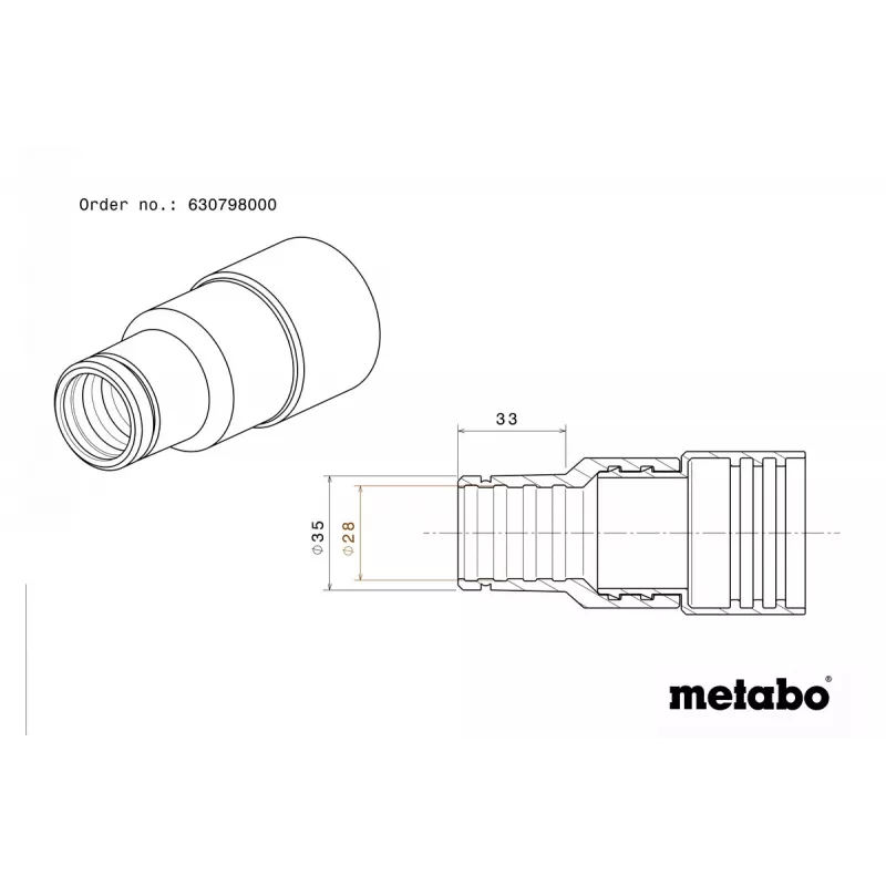 Metabo 630798000 liitosmuhvi standardi Ø28/35 mm