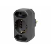 Kopp DUOversal suko-adapteripistoke, 2 pistorasiaa, 16 A, 250 V, musta 179605004