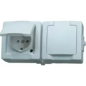 HEINRICH KOPP Schuko-pistorasia kansikannella, pinta-asennus, IP44, harmaa 137002003