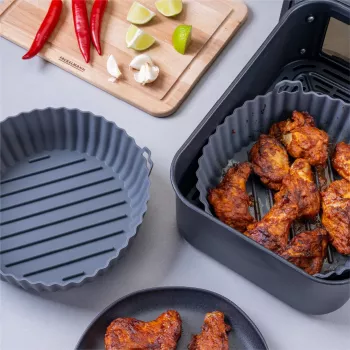 Fackelmann silikoninen kuumailmafriteerauskeittimen alusta 22,5 cm harmaa 45103