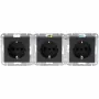 HEINRICH KOPP HK07 KombiQuick kolminkertainen schuko-pistorasia, antrasiitti, uppoasennus, 16 A, 250 V, lapsiturvallinen, halogeeniton 133415001