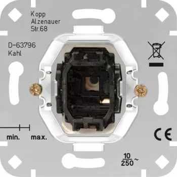 HEINRICH KOPP painikeosa HK05/HK07, alumiini, 1-napainen, 250V AC, 10A 504400001