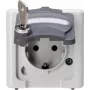 HEINRICH KOPP Schuko-pistorasia 1-osainen turvalukolla, pinta-asennus, IP44, harmaa 103756008