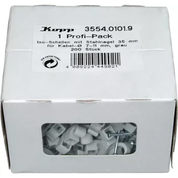 HEINRICH KOPP naulakiinnikkeet kaapeliklipsit, nippu Ø 7-11 mm, harmaa, 200 kpl 355401019