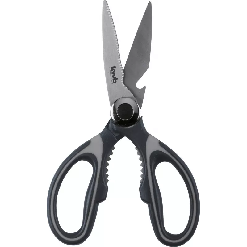 kwb 020721 keittiösakset, ruostumattomat terät, 210 mm, musta