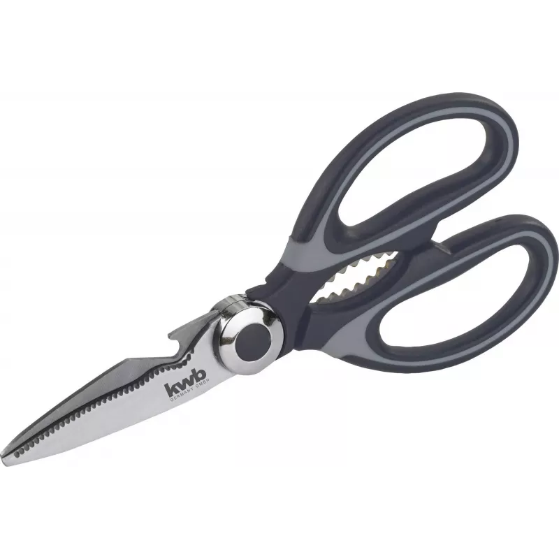 kwb 020721 keittiösakset, ruostumattomat terät, 210 mm, musta