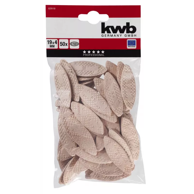 kwb puutapit 10 mm, 50 kpl, pyökki, uritettu, DIN 68150 029110