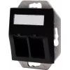 HEINRICH KOPP HK07 Keystone seinälevy kannella, IP44, 2-porttinen, musta 953850004