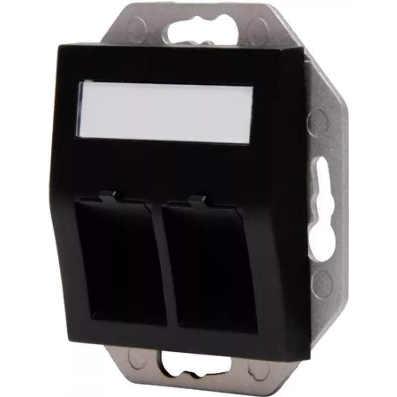 HEINRICH KOPP HK07 Keystone seinälevy kannella, IP44, 2-porttinen, musta 953850004