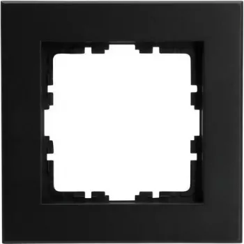 HEINRICH KOPP kehyslevy 1-osainen HK07 PURE musta matta (86 x 86 x 9,5 mm, IP20, kiinnitys puristimella) 406850007