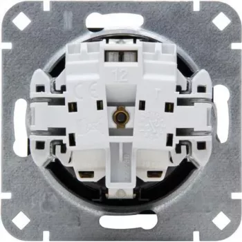 Kopp SCHUKO-pistorasia korotetulla kosketussuojalla, mattamusta, HK07, 16 A, 250 V, uppoasennus 940050000