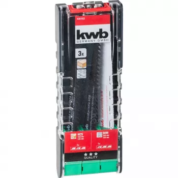 kwb 109183 puukkosahanteräsarja, 3 osaa, puu ja metalli