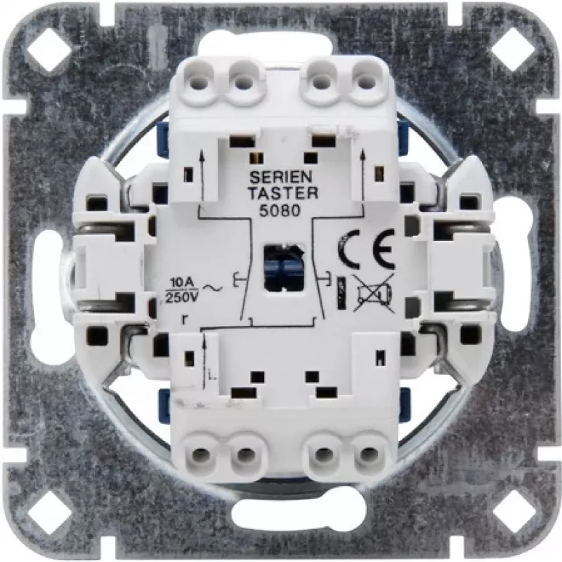 HEINRICH KOPP 508000003 uppo-sarjapainikesisäke, 250V, 10AX, IP20, alumiini